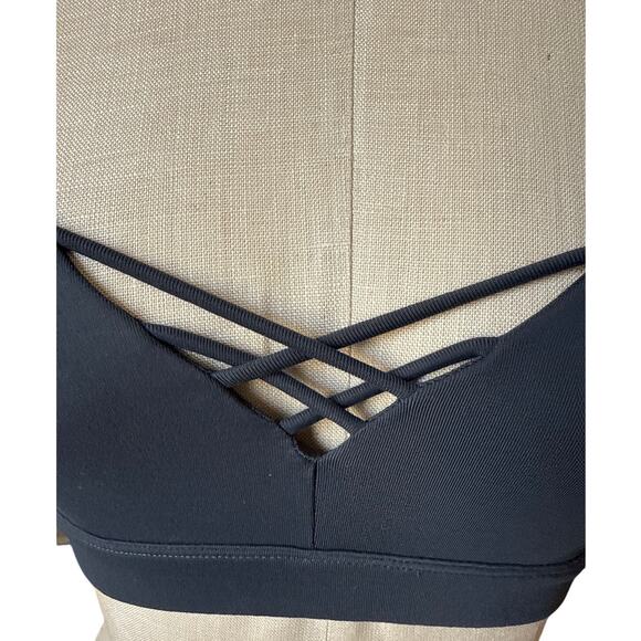 Alo Yoga Interlace Yoga Sports Bra in Dark Gray Size XS XSmall - Picture 2 of 8